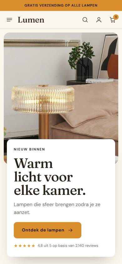 Voorbeeld van een thema op mobiel