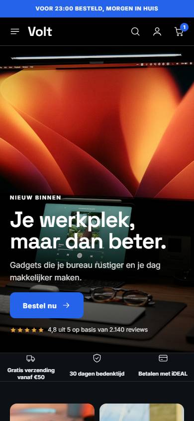 Voorbeeld van een thema op mobiel