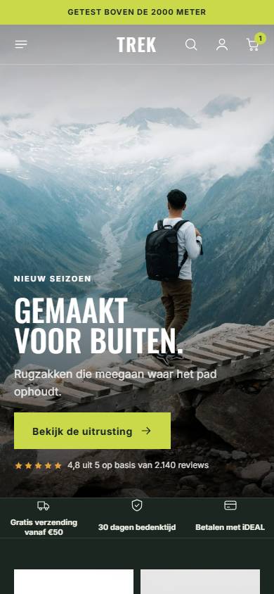 Thema Trek op mobiel